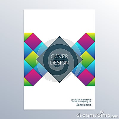 Cover design template. Brochure layout for commercial or business report with modern geometric shapes. Vector illustration Vector Illustration